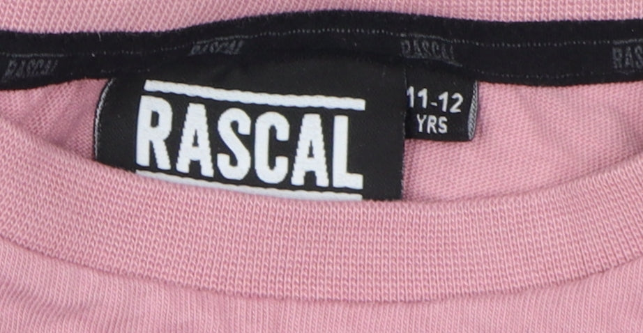 Rascal Boys Pink T-Shirt, Size 11-12, Short Sleeve Crew Neck