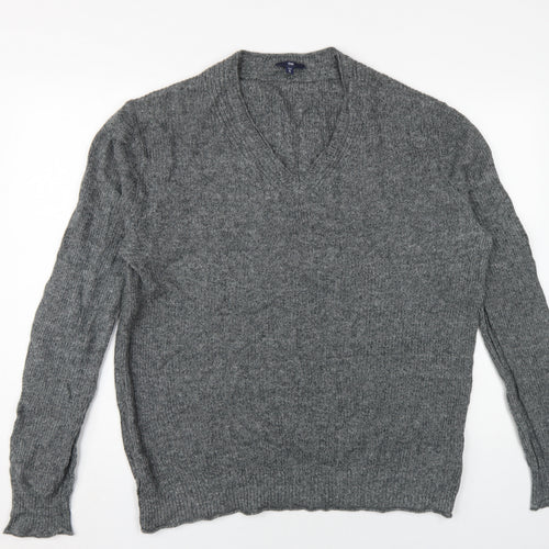 Gap Men's Grey V-Neck Pullover Jumper XL