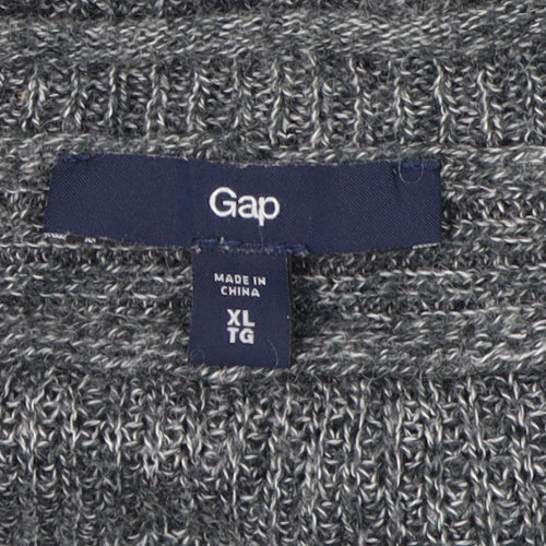 Gap Men's Grey V-Neck Pullover Jumper XL