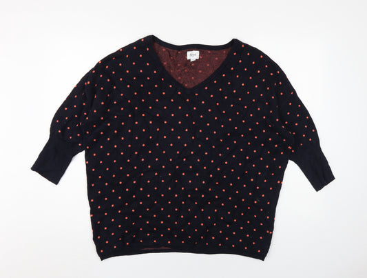 Saint Tropez Women's Black Polka Dot Jumper, Size L