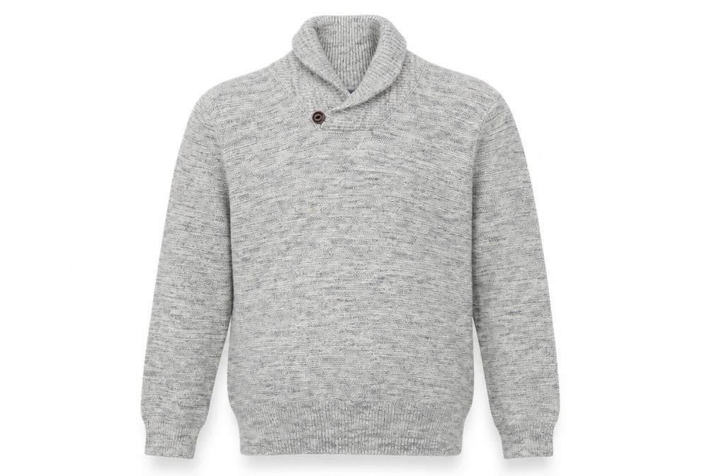 Front view of Mantaray Grey Men's M Roll Neck jumper