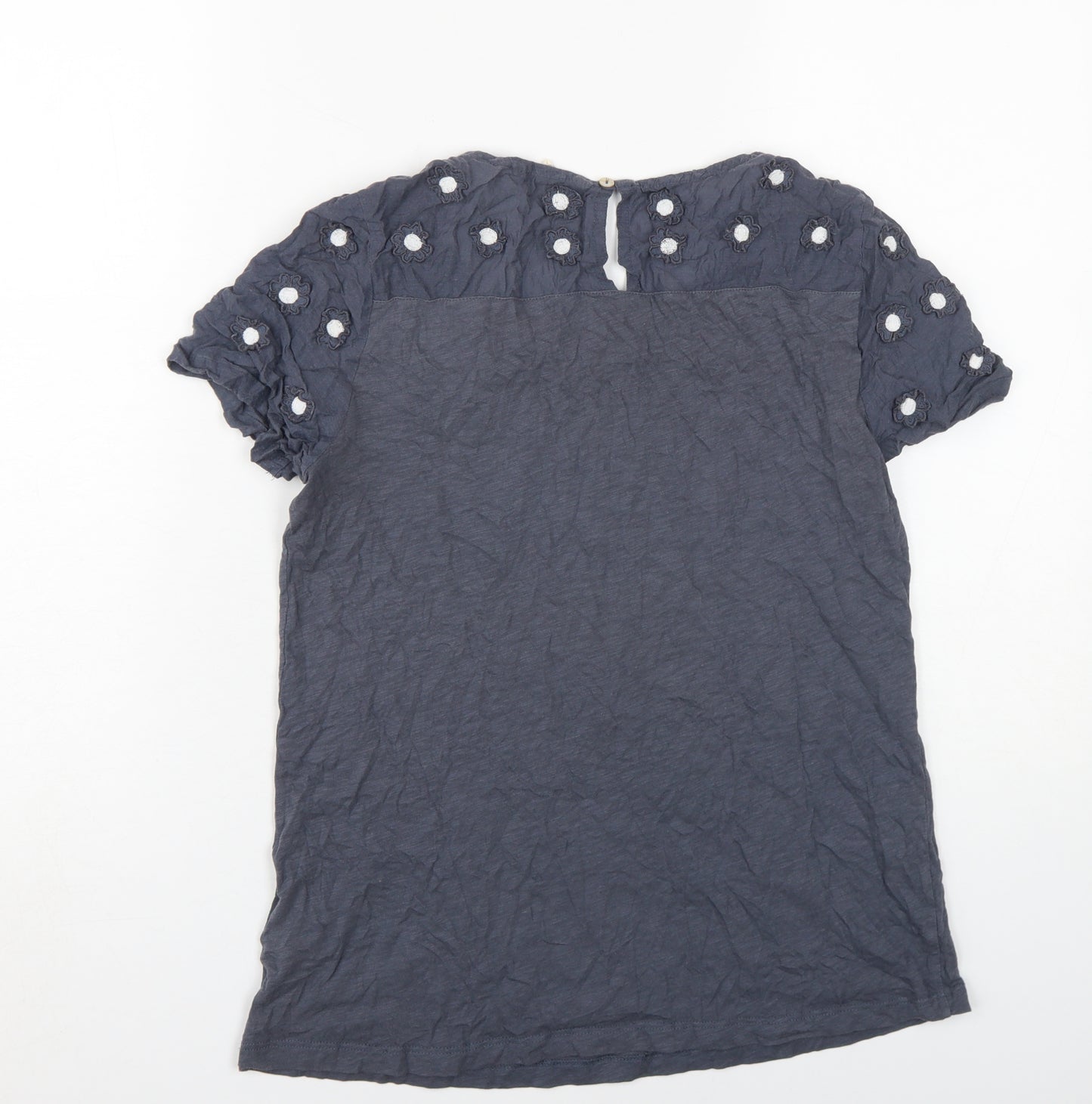 White Stuff Women's Blue Blouse, Size 12, Short Sleeve