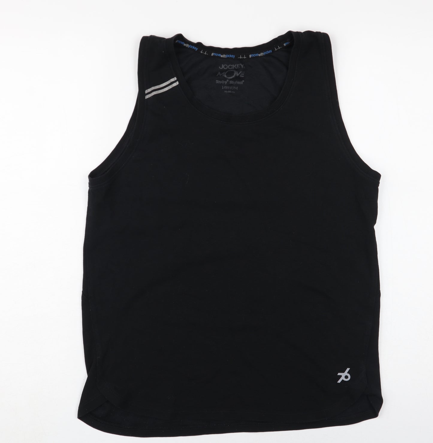 Jockey Men's Black Tank Top M Sleeveless Gym Vest