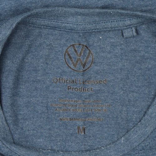 Volkswagen Men's Blue Retro Beach T-Shirt Size M