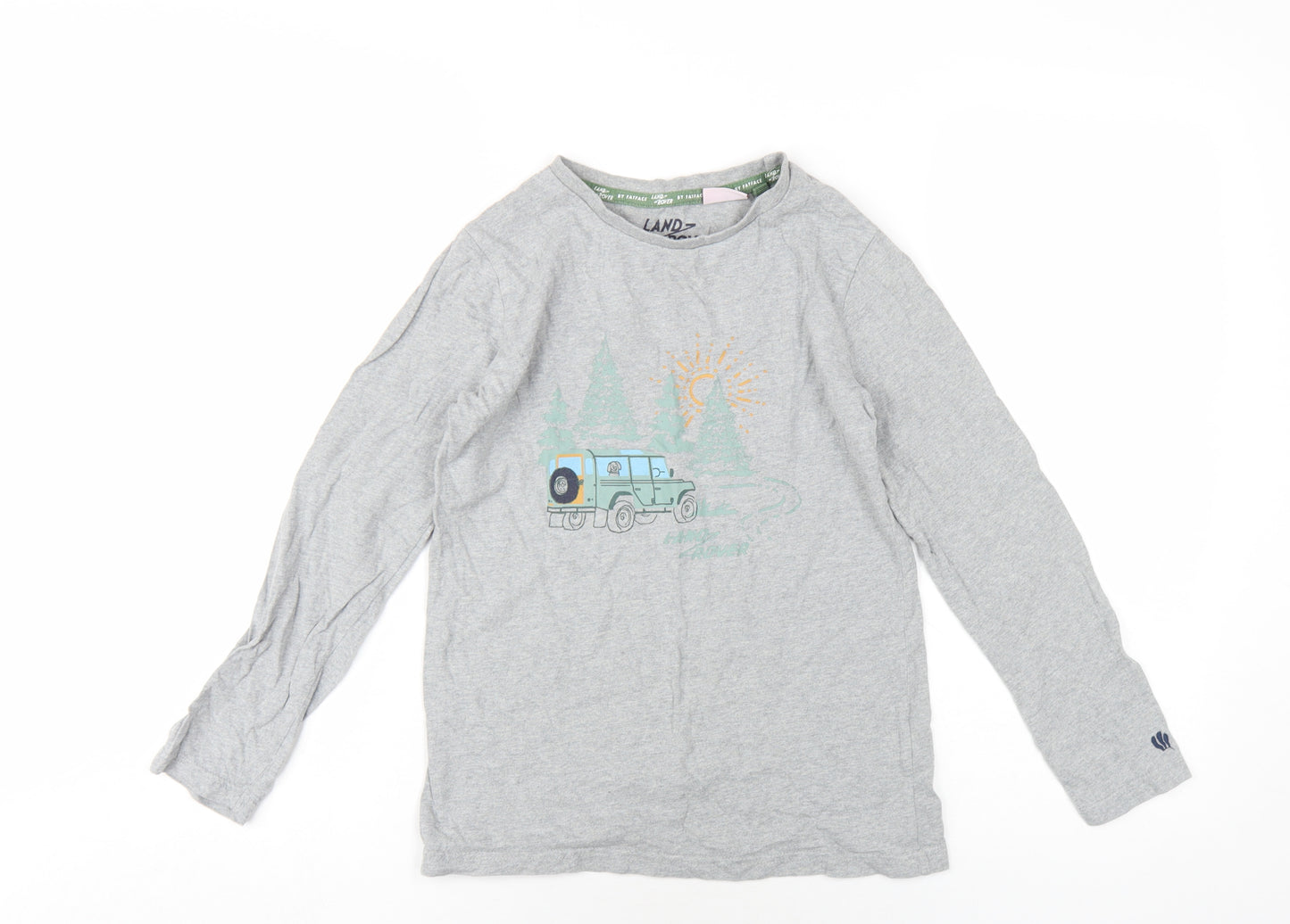 FatFace Boys Grey Graphic Long Sleeve T-Shirt 10-11 Years