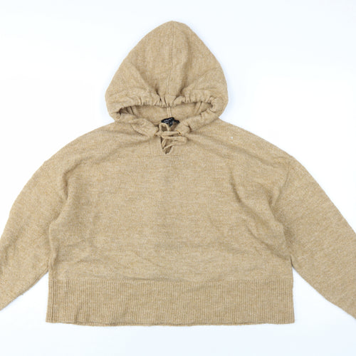 Nobody's Child Women's Beige Knit Pullover Hoodie S