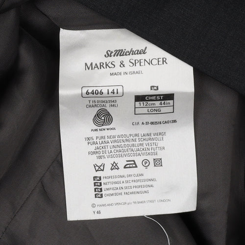 Marks and Spencer Men's Black Double-Breasted Blazer 44L