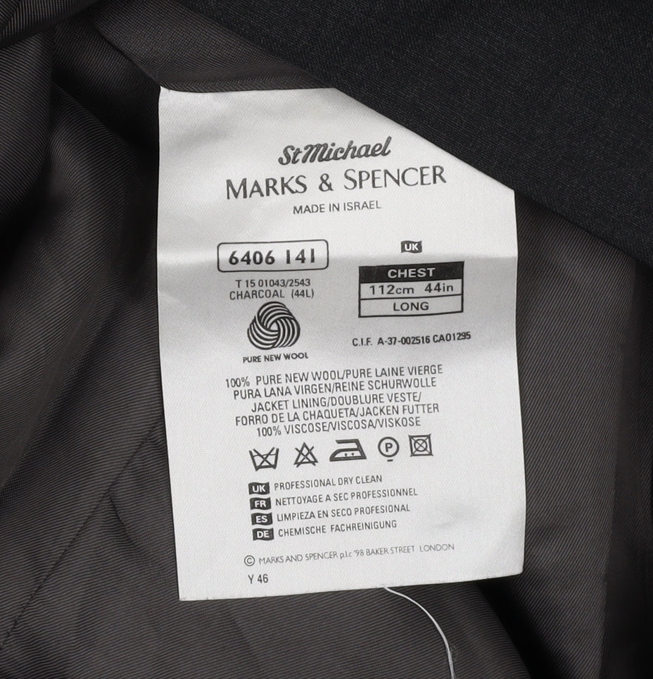 Marks and Spencer Men's Black Double-Breasted Blazer 44L