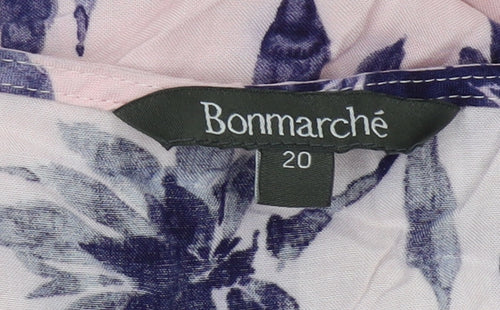 Bonmarché Women's Pink Floral Tunic Blouse Size 20