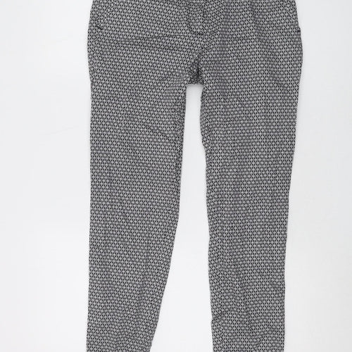 H&M Women's Geometric Black Cropped Slim Trousers