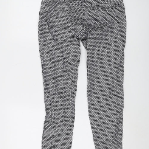 H&M Women's Geometric Black Cropped Slim Trousers