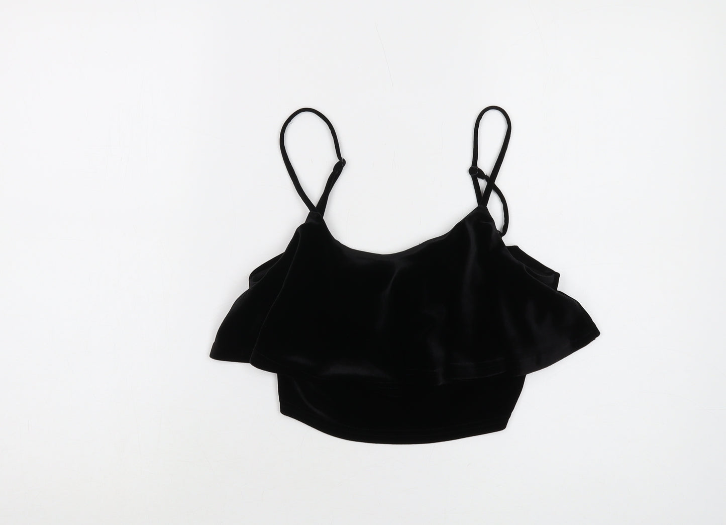 New Look Women's Black Velvet Camisole Tank Top, Size 10
