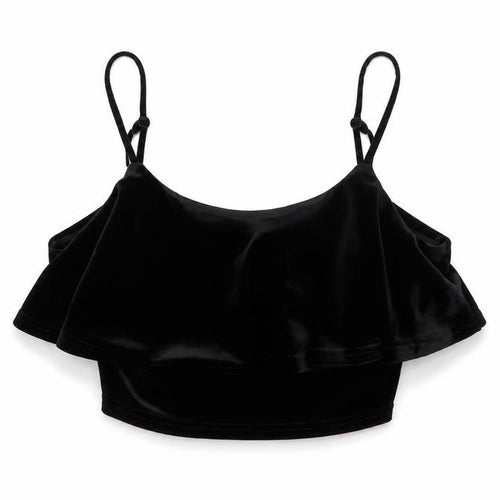 New Look Women's Black Velvet Camisole Tank Top, Size 10