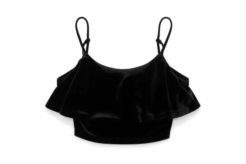 New Look Women's Black Velvet Camisole Tank Top, Size 10