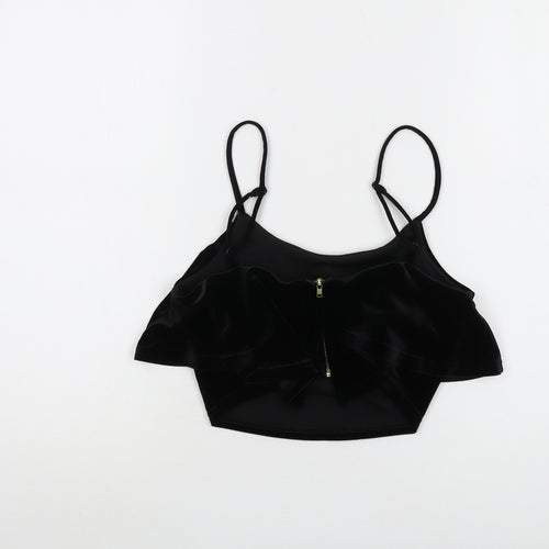 New Look Women's Black Velvet Camisole Tank Top, Size 10