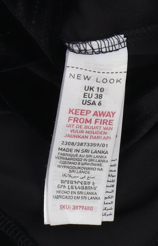 New Look Women's Black Velvet Camisole Tank Top, Size 10