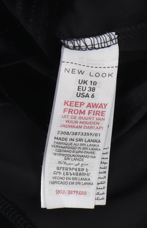 New Look Women's Black Velvet Camisole Tank Top, Size 10