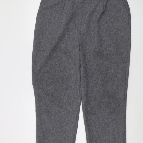 Bonmarché Women's Grey Regular Knit Trousers Size 18