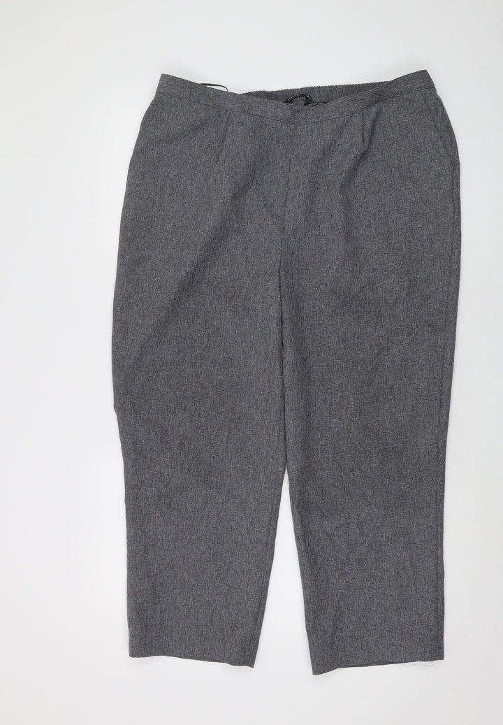 Bonmarché Women's Grey Regular Knit Trousers Size 18