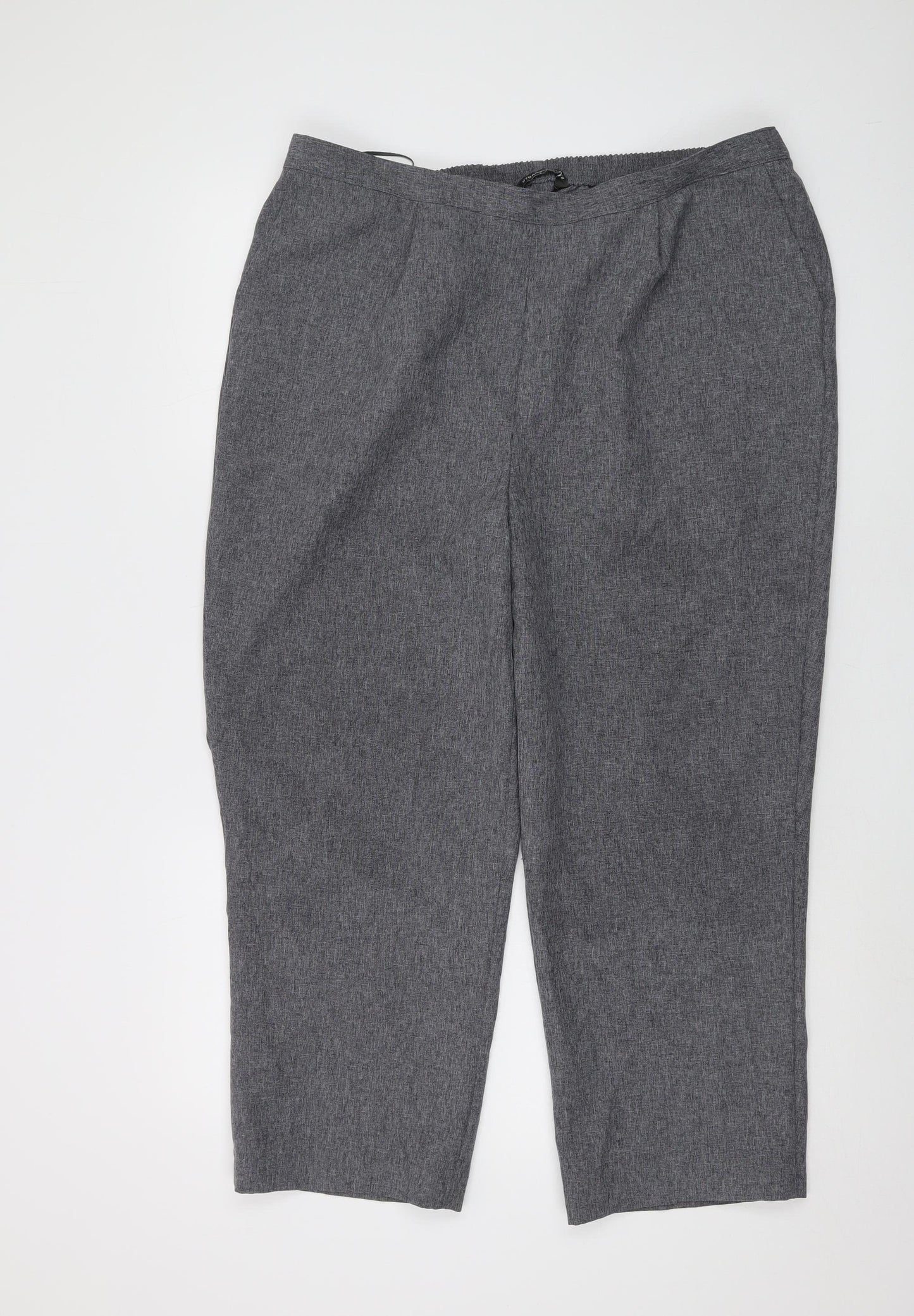 Bonmarché Women's Grey Regular Knit Trousers Size 18