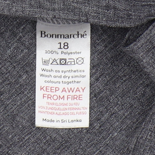Bonmarché Women's Grey Regular Knit Trousers Size 18