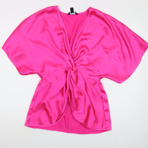 New Look Women’s Pink Wrap Blouse UK Size 10