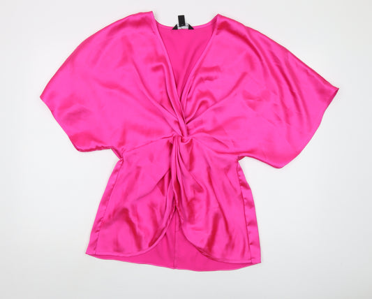 New Look Women’s Pink Wrap Blouse UK Size 10