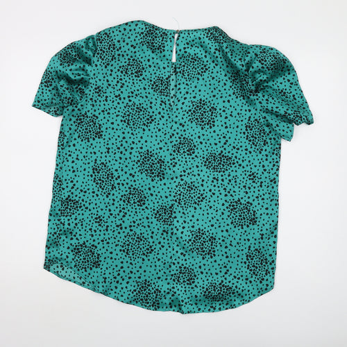 River Island Women's Green Animal Print Blouse Size 14