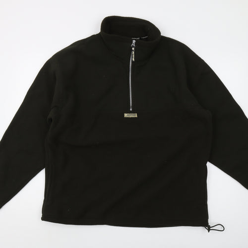 CS Active Men's Black 1/2 Zip Fleece Sweatshirt M