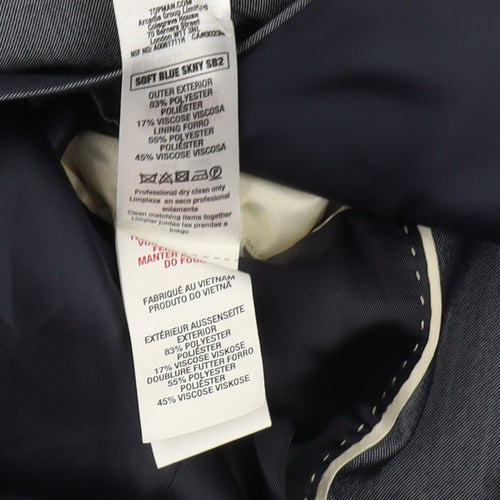 Topman Men's Blue Slim Fit Blazer UK Size 34