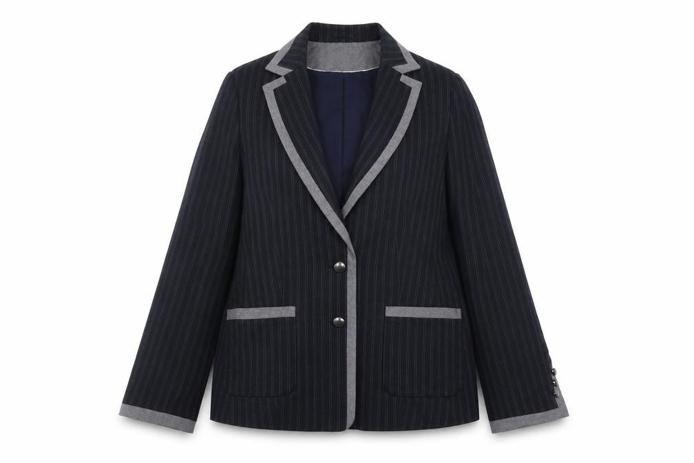 Front view of Marks & Spencer Women's Black Pinstripe Blazer