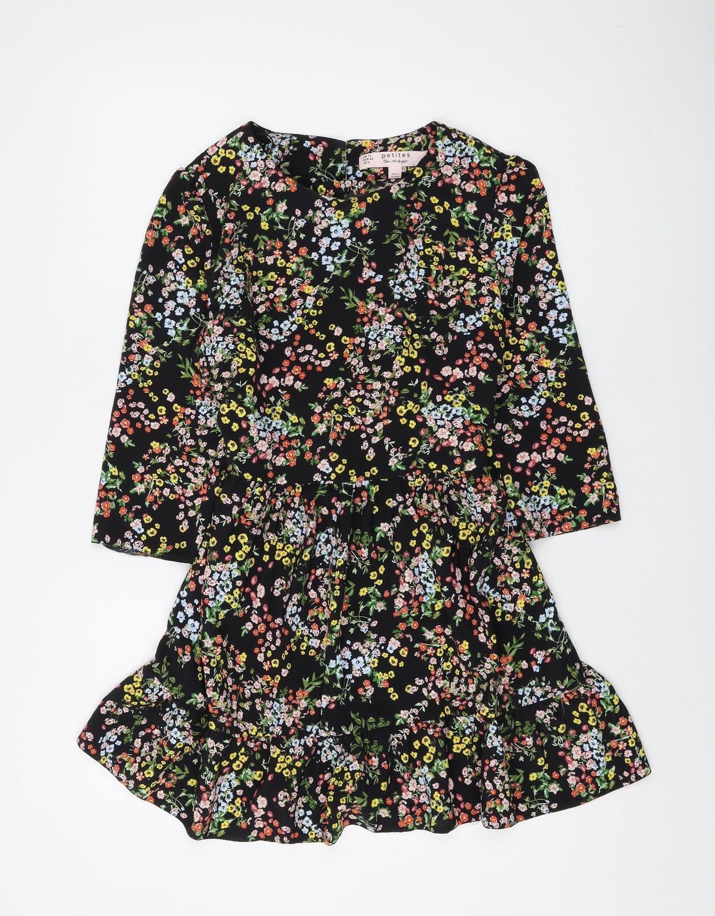 Miss Selfridge Women's Multicoloured Petite Floral Dress Size 10