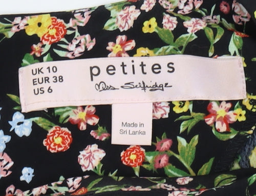 Miss Selfridge Women's Multicoloured Petite Floral Dress Size 10