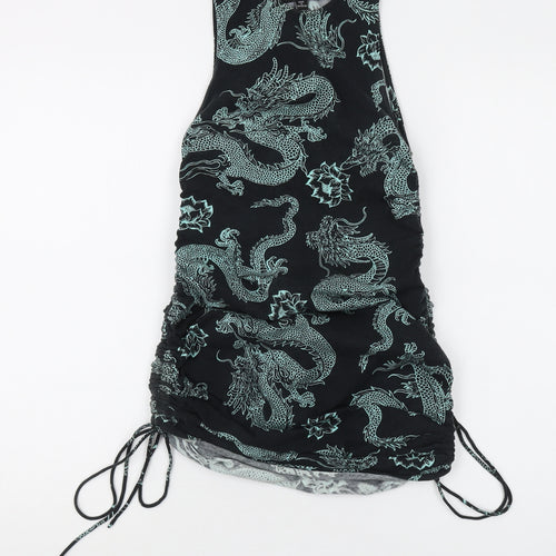 Motel Women's Black Dragon Print Bodycon Dress XS