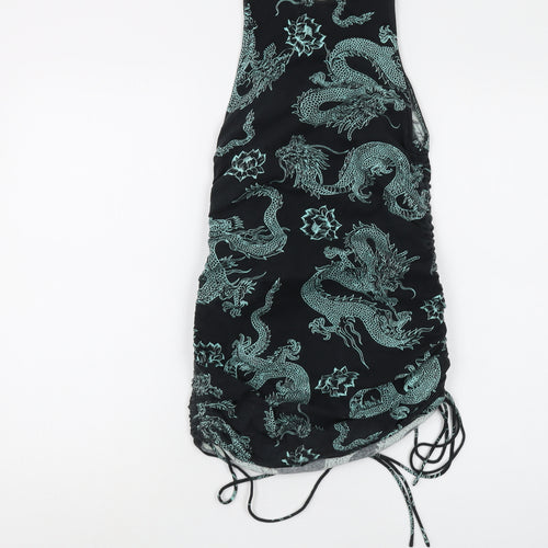 Motel Women's Black Dragon Print Bodycon Dress XS