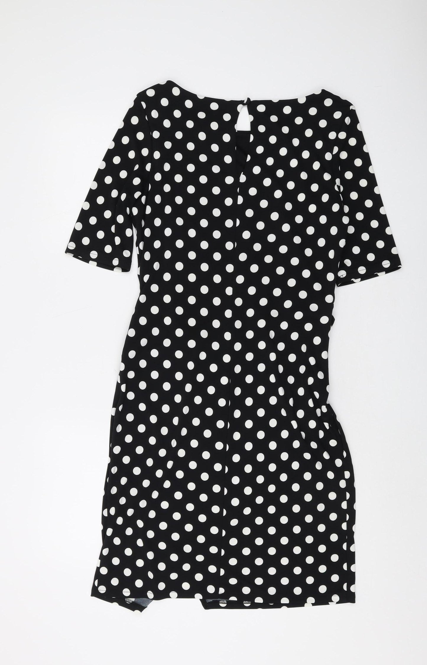 Next Women's Black Polka Dot Sheath Dress Size 14