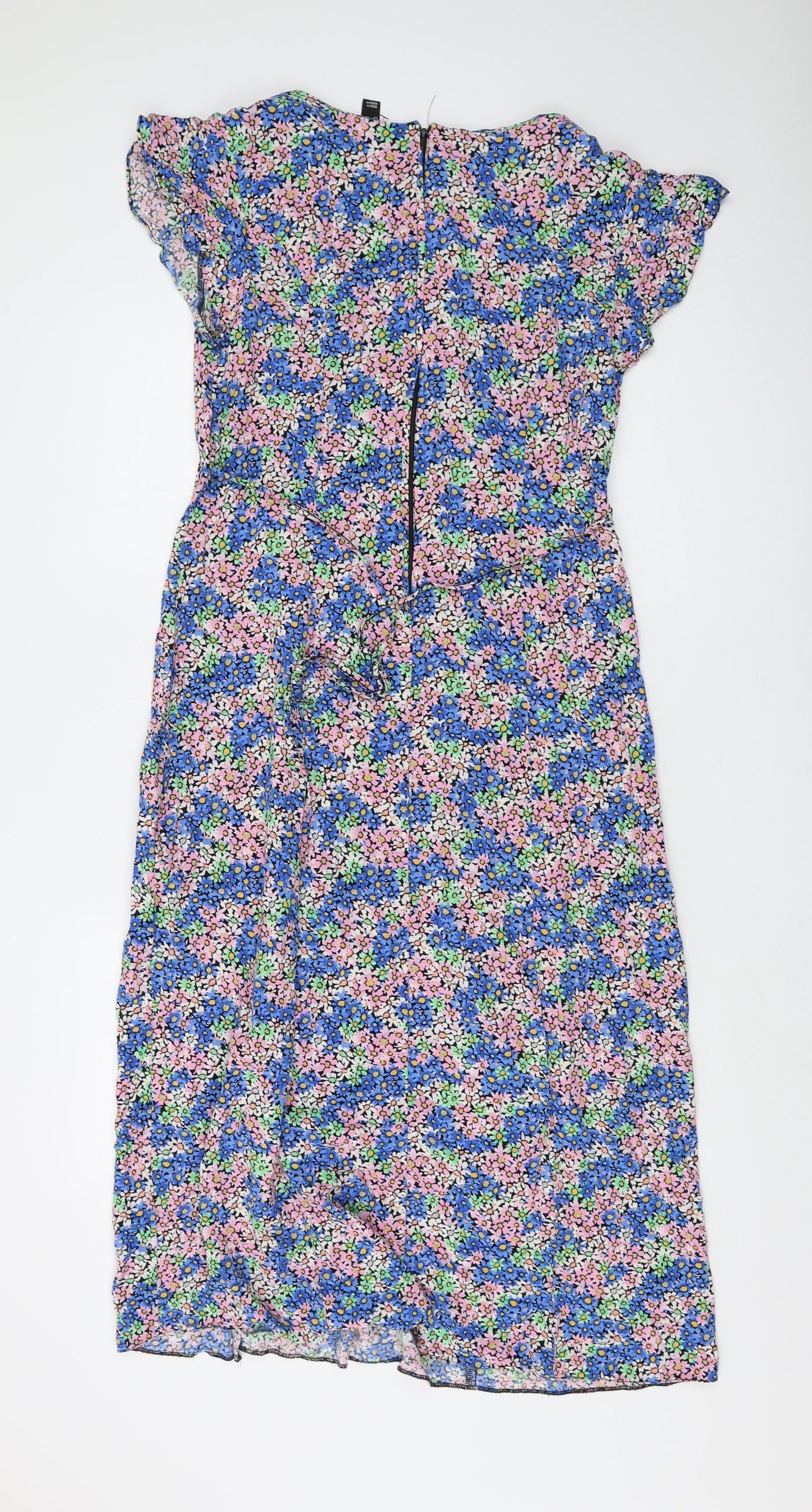 New Look Women's Floral Midi Dress Size 14 Viscose