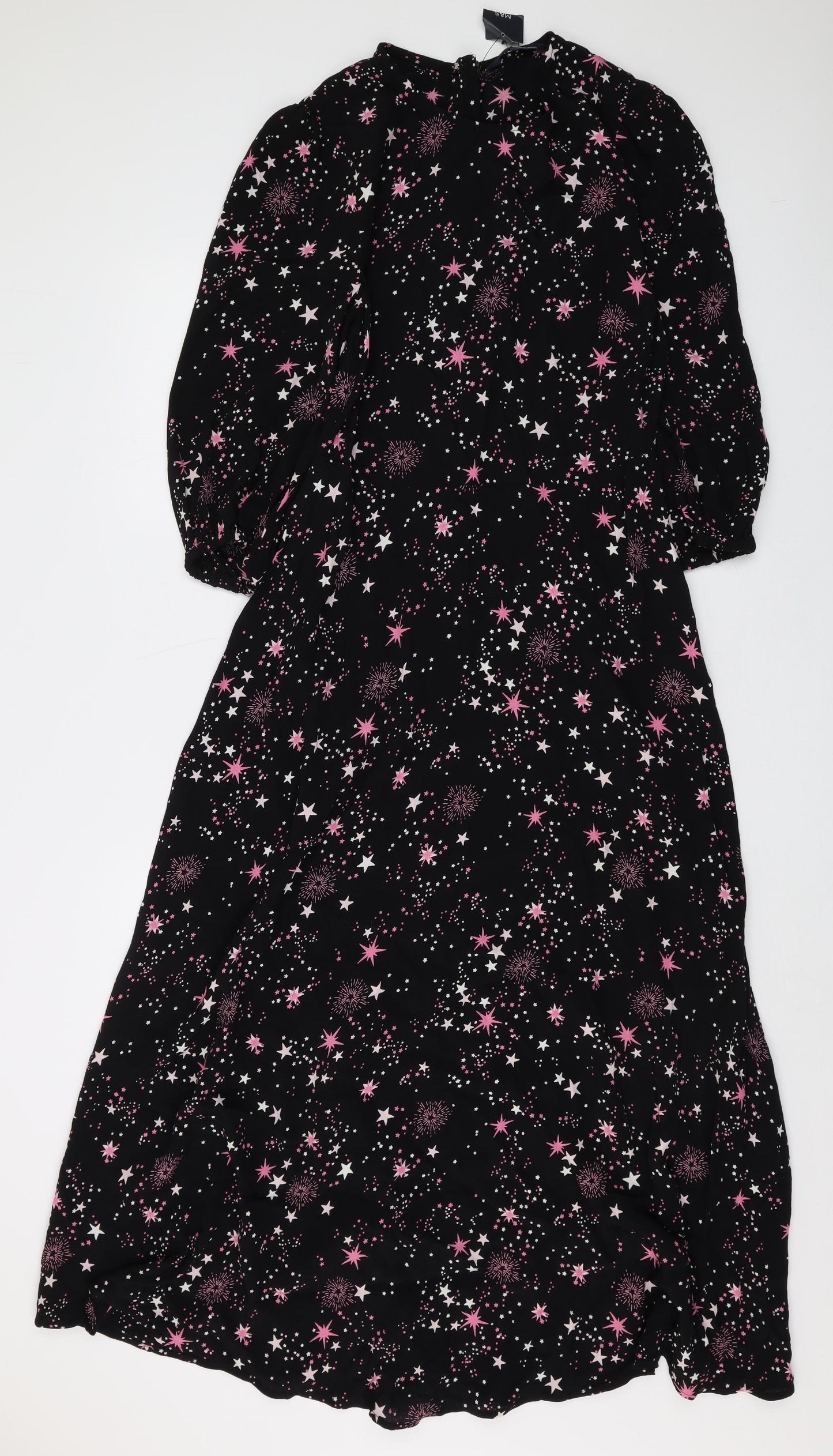 Marks and Spencer Women's Black Star Print Long Dress