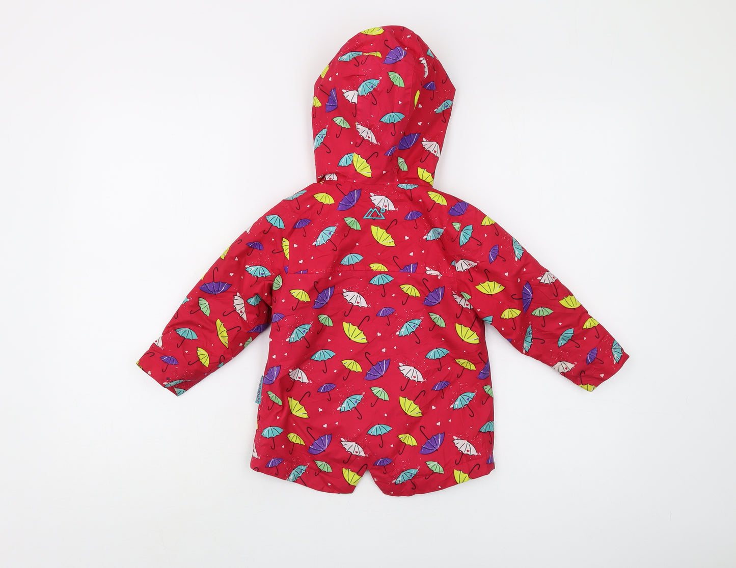 Target Dry Girls Red Rain Coat, 2-3 Years, Hooded Waterproof Jacket