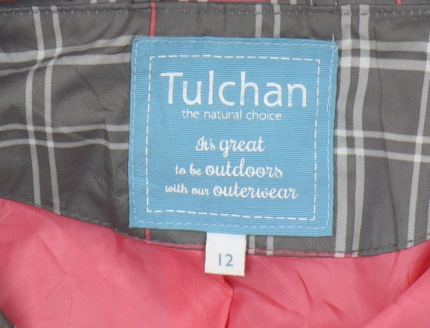 Tulchan Women's Grey Plaid Mid-Length Coat Size 12