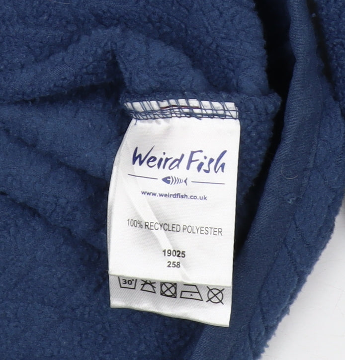 Weird Fish Women's Blue Fleece Jacket Size 12 Relaxed Fit