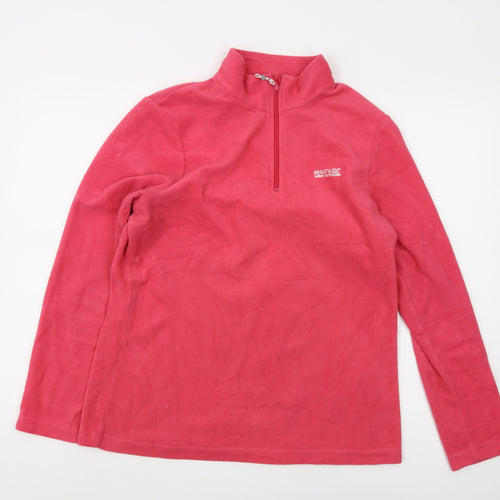 Regatta Womens Red 1/4 Zip Fleece Sweatshirt Size 14