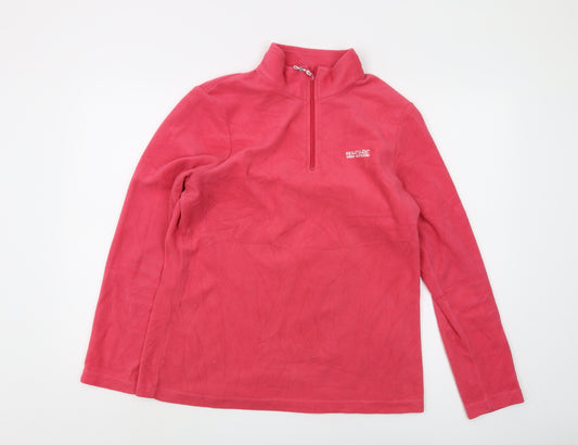 Regatta Womens Red 1/4 Zip Fleece Sweatshirt Size 14