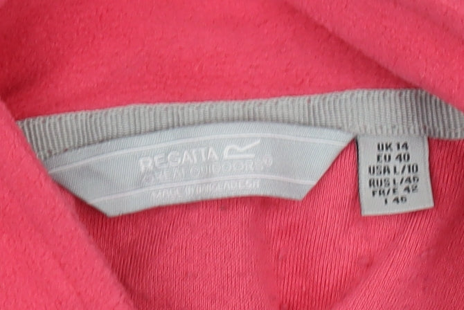 Regatta Womens Red 1/4 Zip Fleece Sweatshirt Size 14