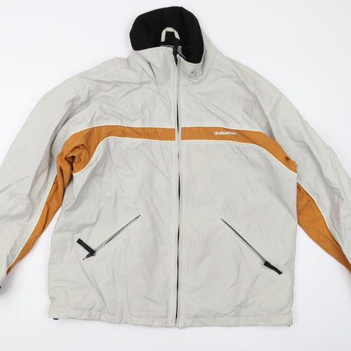 Quiksilver Men's Grey Orange Windbreaker Jacket S