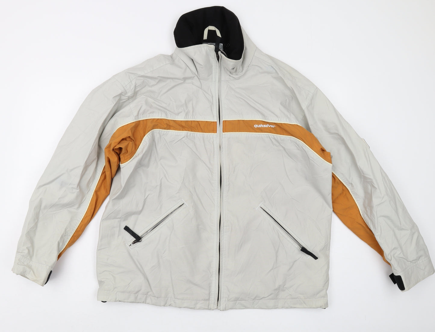 Quiksilver Men's Grey Orange Windbreaker Jacket S