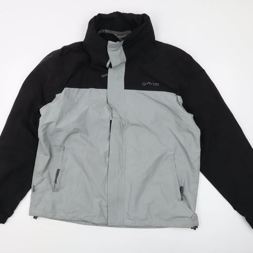 Granite Men's Black Grey Windbreaker Jacket L