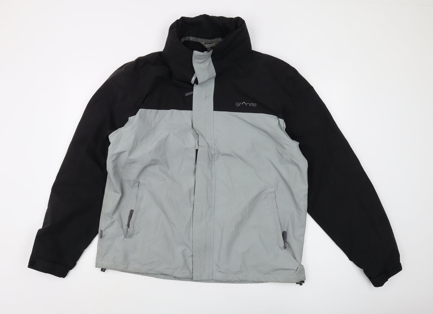 Granite Men's Black Grey Windbreaker Jacket L