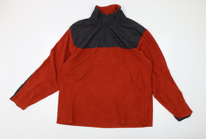 Nautica Men's XL Red 1/4 Zip Fleece Sweatshirt