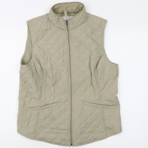 Van Heusen Women's Beige Quilted Waistcoat, L